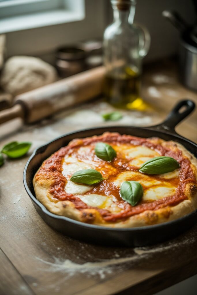 The Ultimate Frying Pan Pizza Dough Recipe (Crispy Base + Fluffy Crust) a beautiful high resolution photograph o drj3mjjttkpjercpzddmw zekfa8 zsm6oue2rslqrea